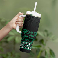 Maori Taniko Patterns Tumbler With Handle Pounamu Niho Taniwha Mix Paatiki Motifs LT7 - Polynesian Pride