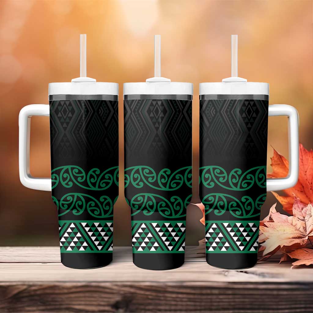 Maori Taniko Patterns Tumbler With Handle Pounamu Niho Taniwha Mix Paatiki Motifs LT7 - Polynesian Pride