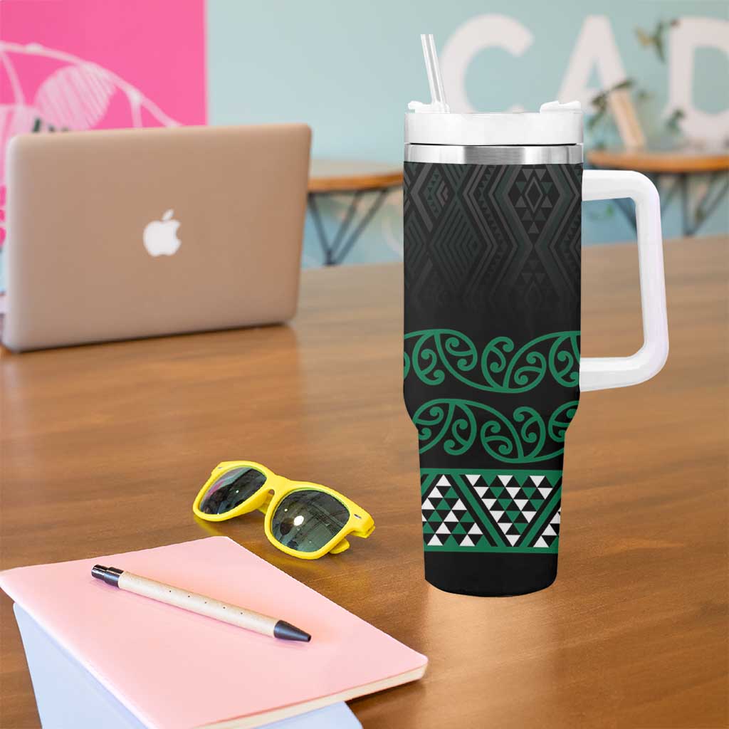 Maori Taniko Patterns Tumbler With Handle Pounamu Niho Taniwha Mix Paatiki Motifs LT7 - Polynesian Pride