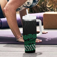 Maori Taniko Patterns Tumbler With Handle Pounamu Niho Taniwha Mix Paatiki Motifs LT7 - Polynesian Pride