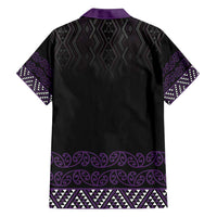 Maori Taniko Patterns Family Matching Tank Maxi Dress and Hawaiian Shirt Purple Niho Taniwha Mix Paatiki Motifs LT7 - Polynesian Pride