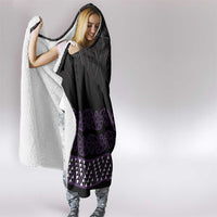Maori Taniko Patterns Hooded Blanket Purple Niho Taniwha Mix Paatiki Motifs