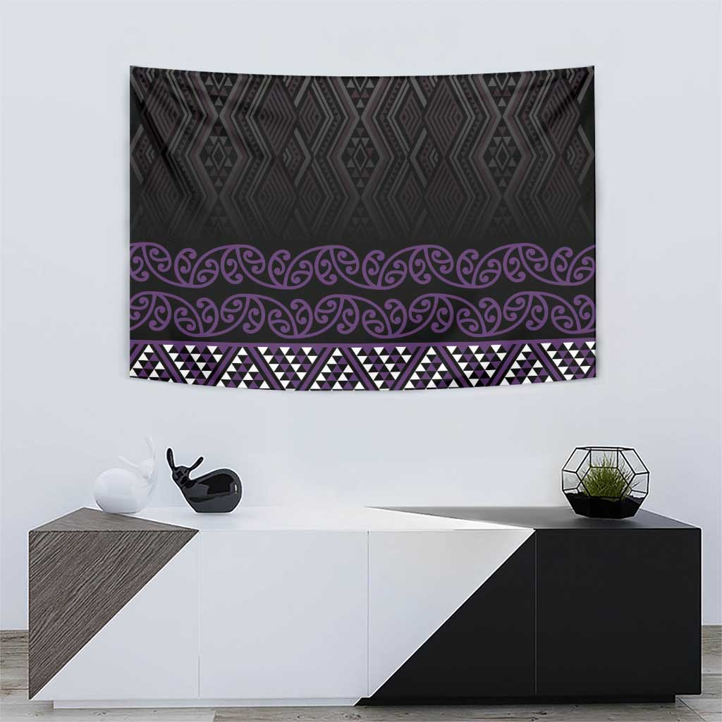 Maori Taniko Patterns Tapestry Purple Niho Taniwha Mix Paatiki Motifs