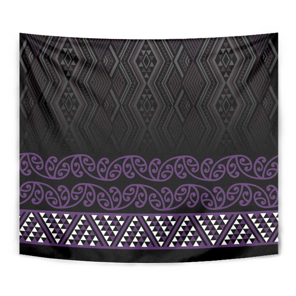 Maori Taniko Patterns Tapestry Purple Niho Taniwha Mix Paatiki Motifs