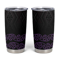Maori Taniko Patterns Tumbler Cup Purple Niho Taniwha Mix Paatiki Motifs LT7 Purple - Polynesian Pride