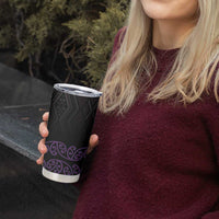 Maori Taniko Patterns Tumbler Cup Purple Niho Taniwha Mix Paatiki Motifs LT7 - Polynesian Pride