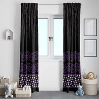 Maori Taniko Patterns Window Curtain Purple Niho Taniwha Mix Paatiki Motifs LT7 - Polynesian Pride