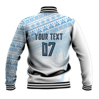 Fiji Rugby Custom Kaiviti Masi Baseball Jacket Turquoise - Polynesian Pride