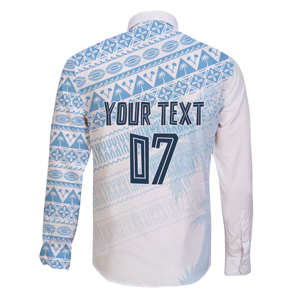 Fiji Rugby Custom Kaiviti Masi Family Matching Summer Maxi Dress and Hawaiian Shirt Turquoise - Polynesian Pride