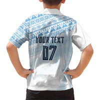 Fiji Rugby Custom Kaiviti Masi Kid Hawaiian Shirt Turquoise - Polynesian Pride