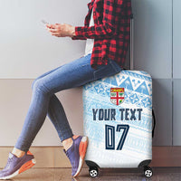 Fiji Rugby Custom Kaiviti Masi Luggage Cover Turquoise - Polynesian Pride