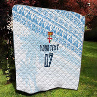 Fiji Rugby Custom Kaiviti Masi Quilt Turquoise - Polynesian Pride