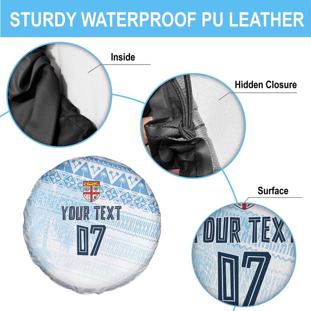 Fiji Rugby Custom Kaiviti Masi Spare Tire Cover Turquoise - Polynesian Pride