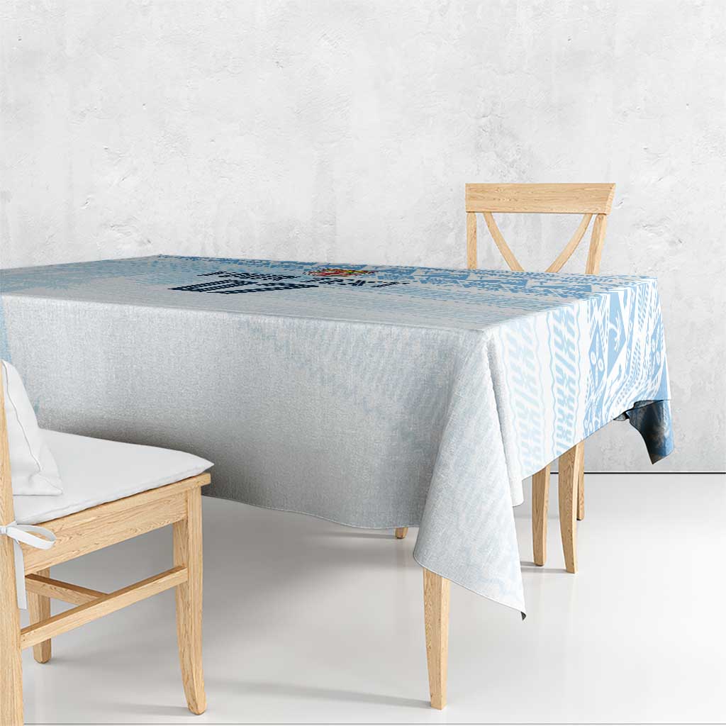 Fiji Rugby Custom Kaiviti Masi Tablecloth Turquoise - Polynesian Pride