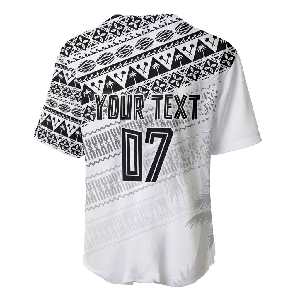 Fiji Rugby Custom Kaiviti Masi Baseball Jersey Black - Polynesian Pride