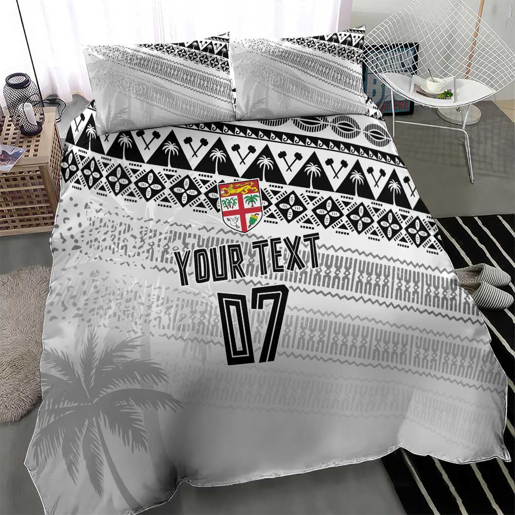 Fiji Rugby Custom Kaiviti Masi Bedding Set Black - Polynesian Pride
