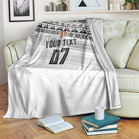 Fiji Rugby Custom Kaiviti Masi Blanket Black - Polynesian Pride