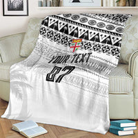 Fiji Rugby Custom Kaiviti Masi Blanket Black - Polynesian Pride