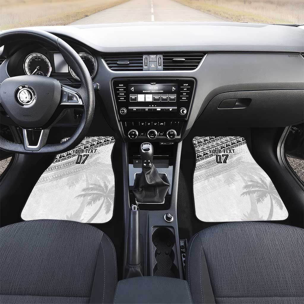Fiji Rugby Custom Kaiviti Masi Car Mats Black LT7 Set 2pcs - Front Black - Polynesian Pride