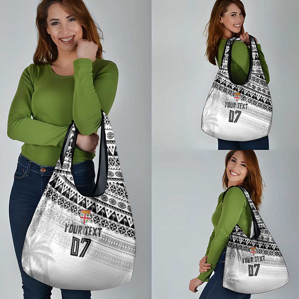 Fiji Rugby Custom Kaiviti Masi Grocery Bag Black LT7 - Polynesian Pride
