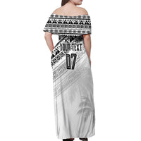 Fiji Rugby Custom Kaiviti Masi Off Shoulder Maxi Dress Black - Polynesian Pride