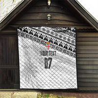 Fiji Rugby Custom Kaiviti Masi Quilt Black - Polynesian Pride