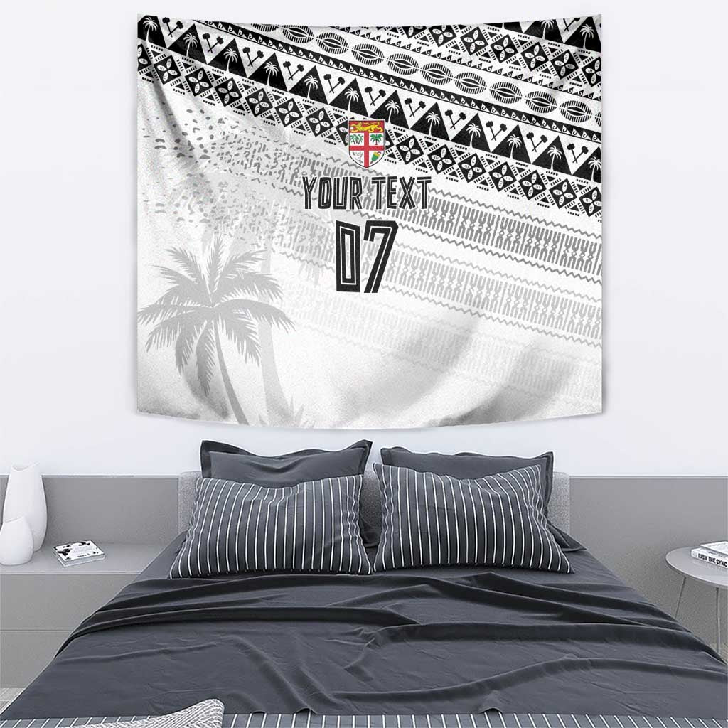 Fiji Rugby Custom Kaiviti Masi Tapestry Black - Polynesian Pride