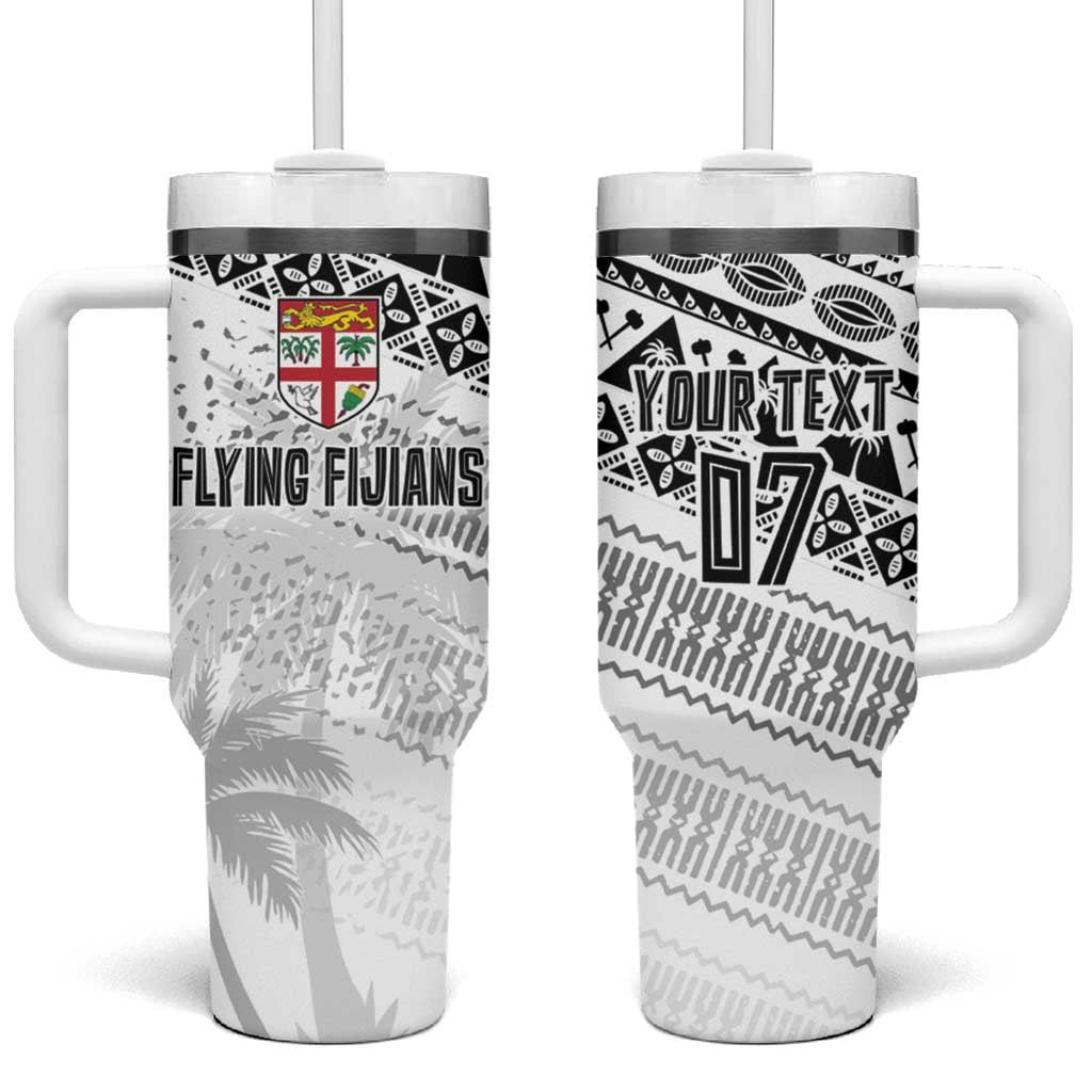 Fiji Rugby Custom Kaiviti Masi Tumbler With Handle Black LT7 One Size: 40 oz Black - Polynesian Pride