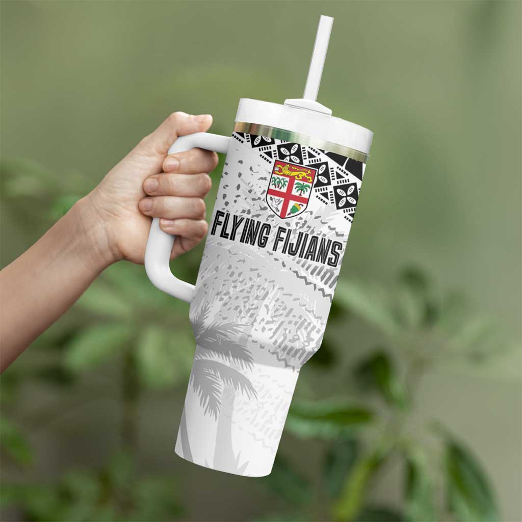Fiji Rugby Custom Kaiviti Masi Tumbler With Handle Black LT7 - Polynesian Pride