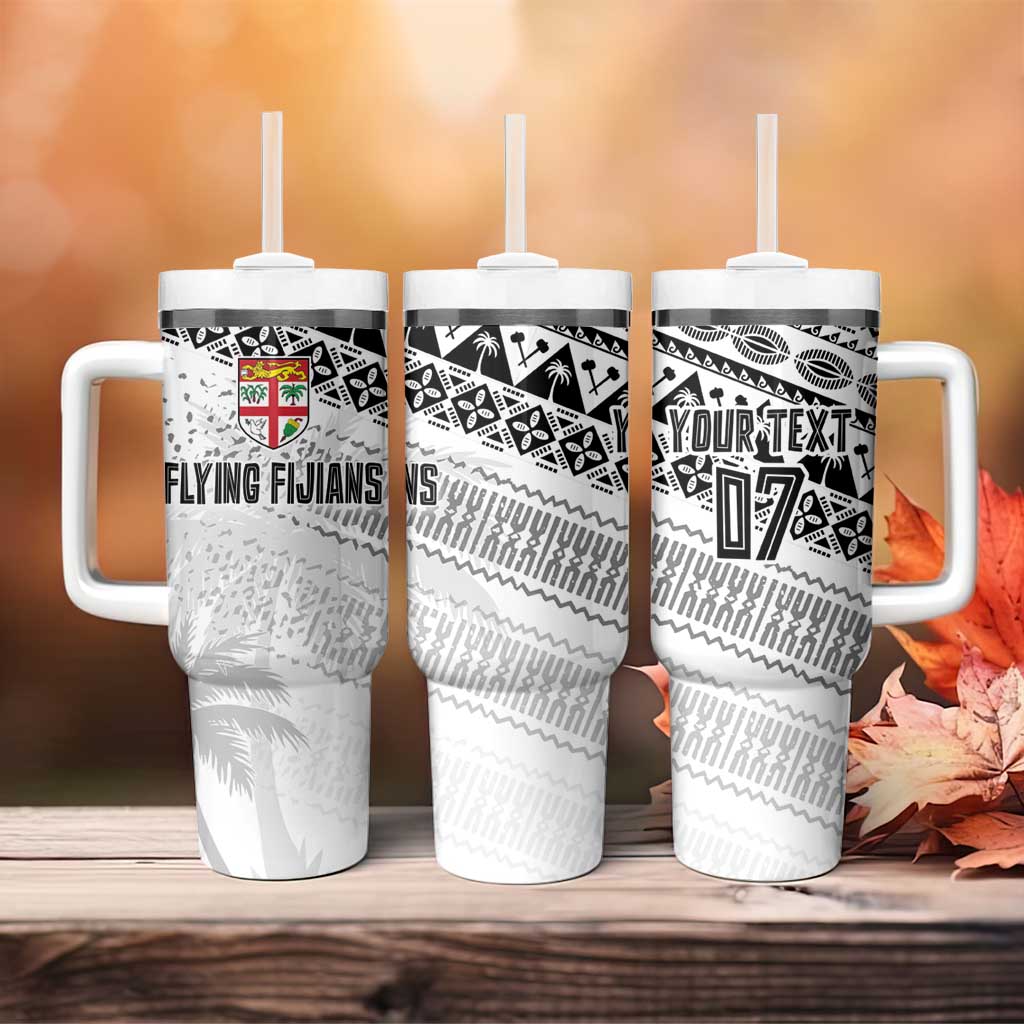 Fiji Rugby Custom Kaiviti Masi Tumbler With Handle Black LT7 - Polynesian Pride