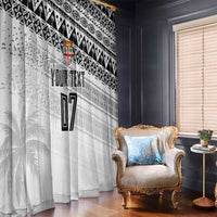 Fiji Rugby Custom Kaiviti Masi Window Curtain Black LT7 - Polynesian Pride