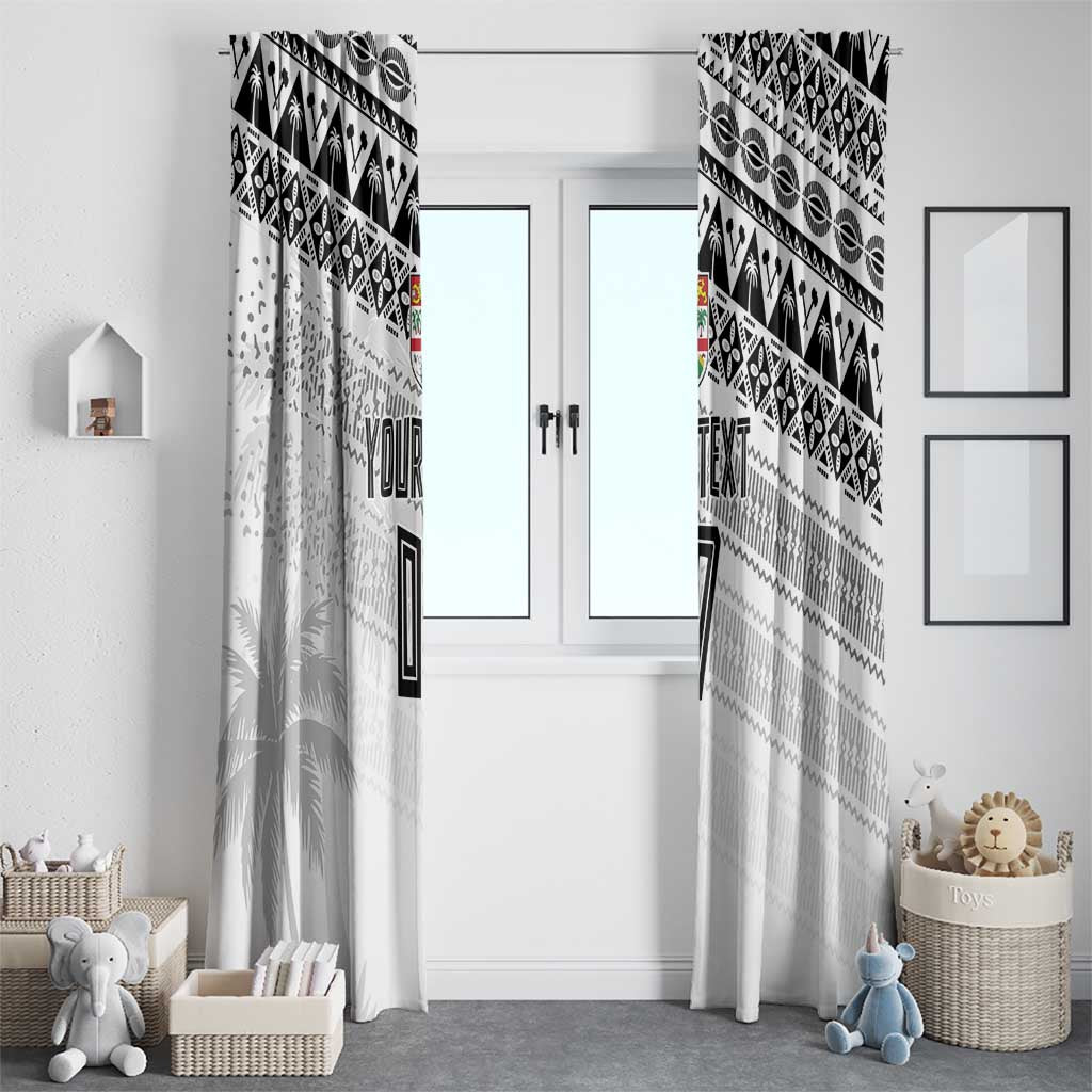 Fiji Rugby Custom Kaiviti Masi Window Curtain Black LT7 - Polynesian Pride