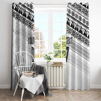 Fiji Rugby Custom Kaiviti Masi Window Curtain Black LT7 - Polynesian Pride