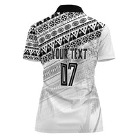 Fiji Rugby Custom Kaiviti Masi Women Polo Shirt Black - Polynesian Pride