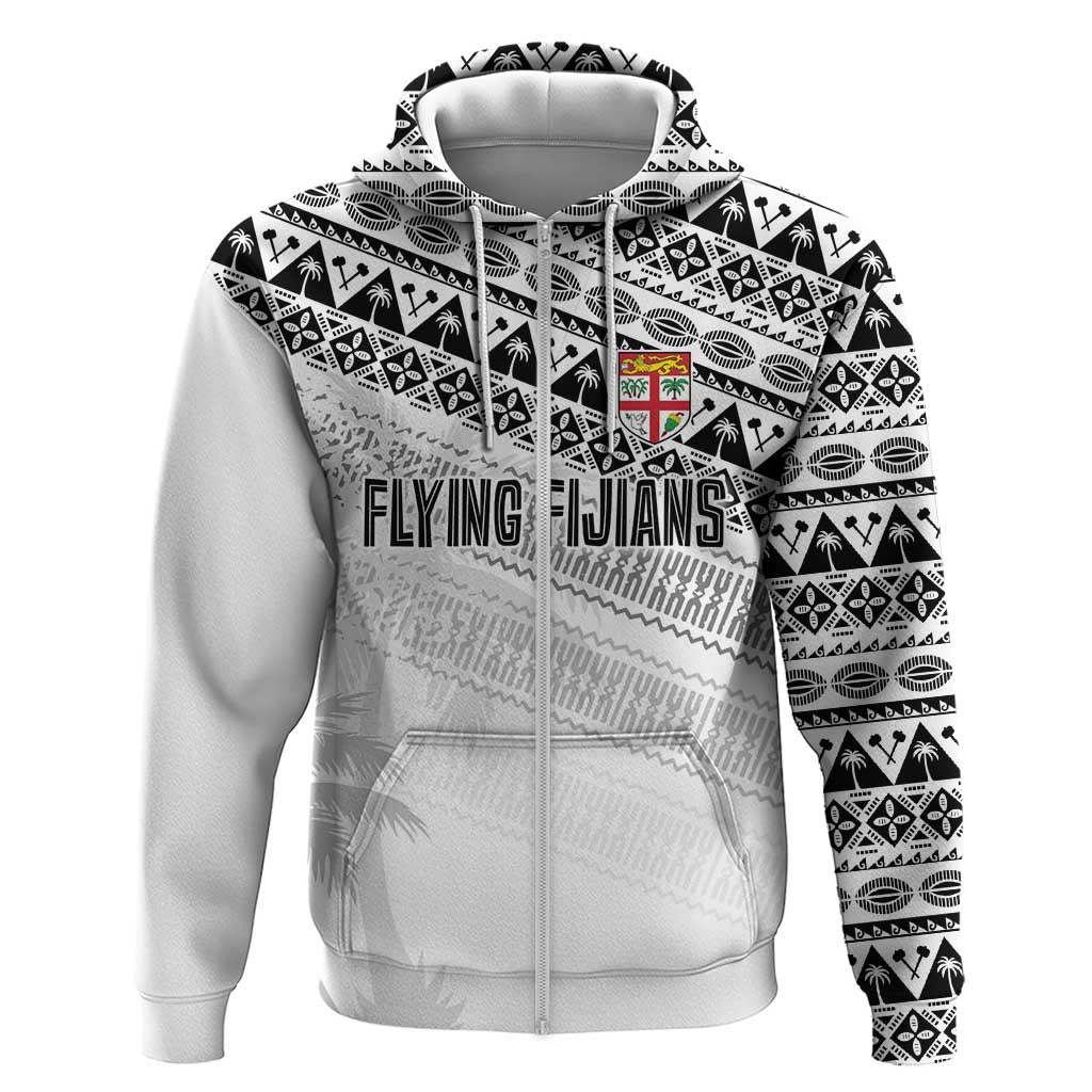 Fiji Rugby Custom Kaiviti Masi Zip Hoodie Black LT7 Zip Hoodie Black - Polynesian Pride