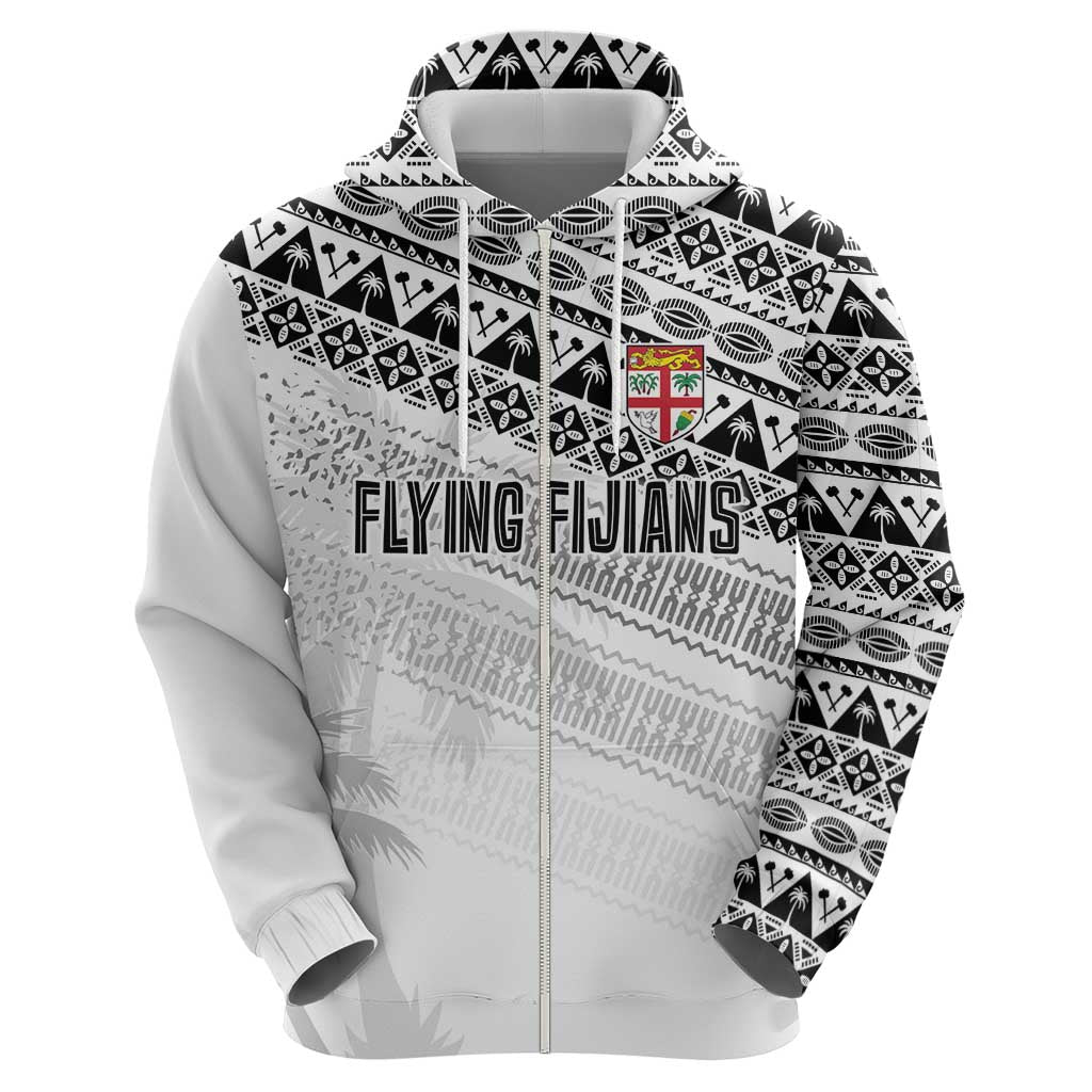 Fiji Rugby Custom Kaiviti Masi Zip Hoodie Black LT7 - Polynesian Pride