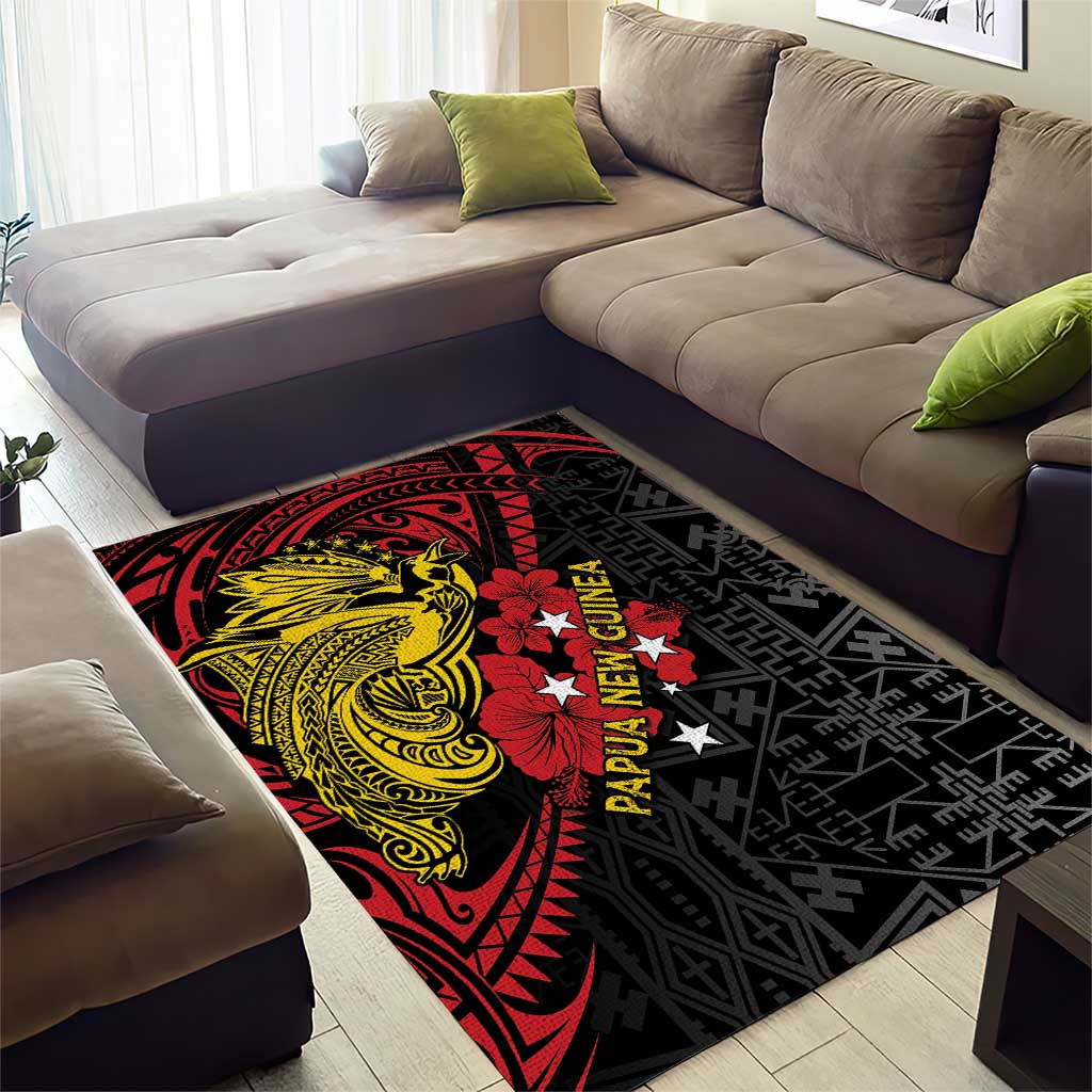 Papua New Guinea 49th Independence Day Area Rug Motuan Revareva Bird-of-Paradise