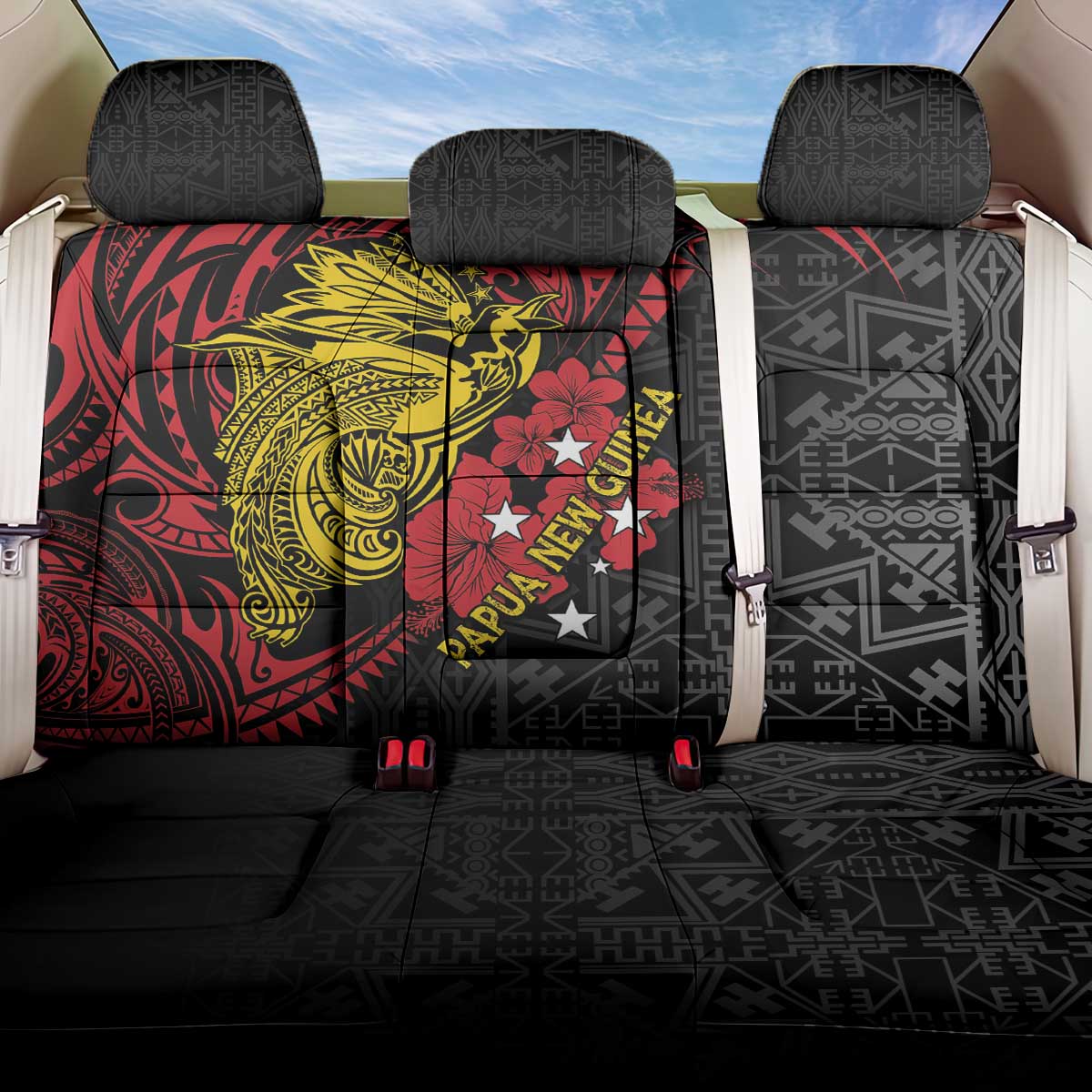 Papua New Guinea 49th Independence Day Back Car Seat Cover Motuan Revareva Bird-of-Paradise