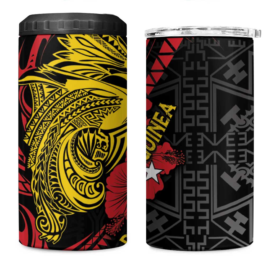 Papua New Guinea 49th Independence Day 4 in 1 Can Cooler Tumbler Motuan Revareva Bird-of-Paradise