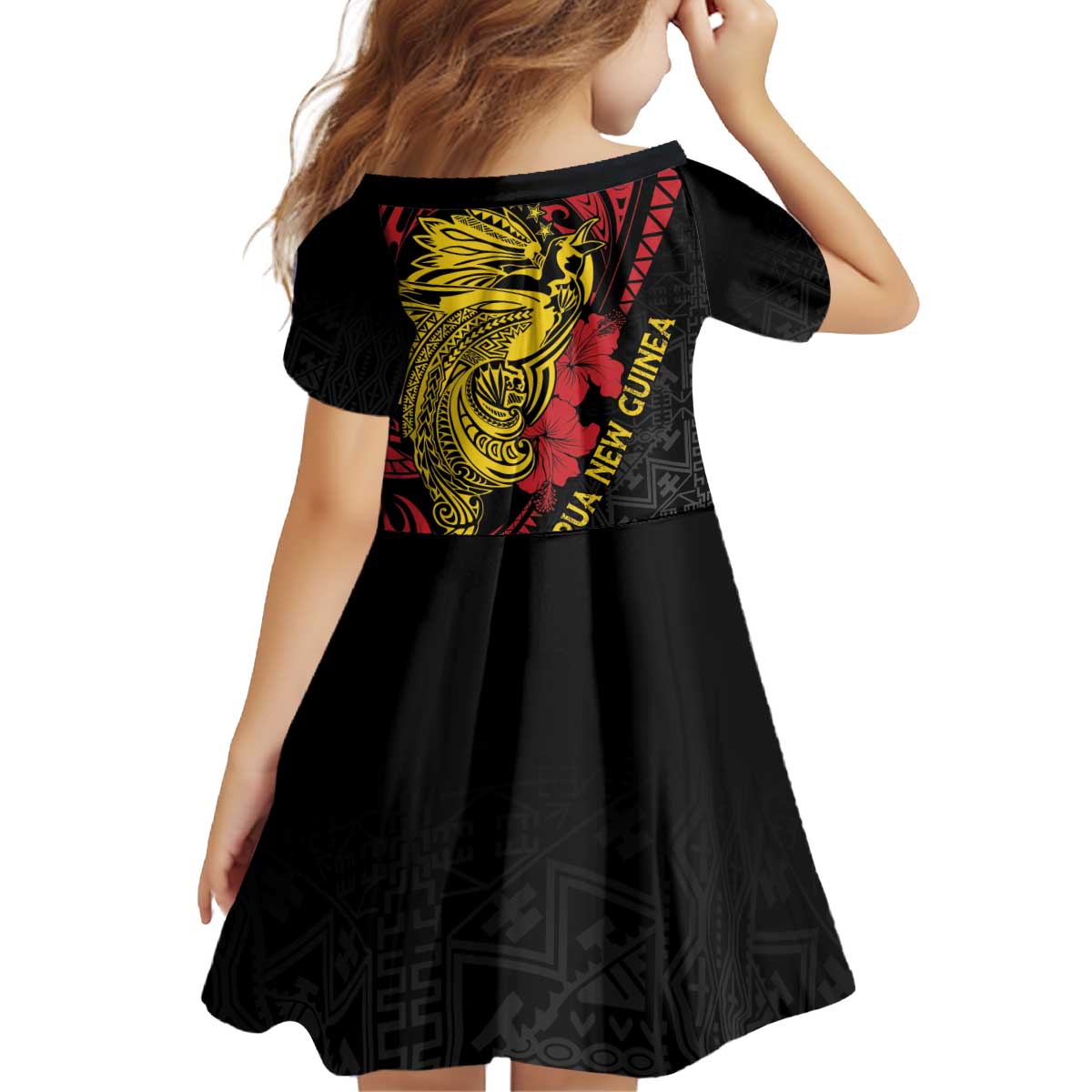 Papua New Guinea 49th Independence Day Family Matching Off Shoulder Short Dress and Hawaiian Shirt Motuan Revareva Bird-of-Paradise LT7 - Polynesian Pride