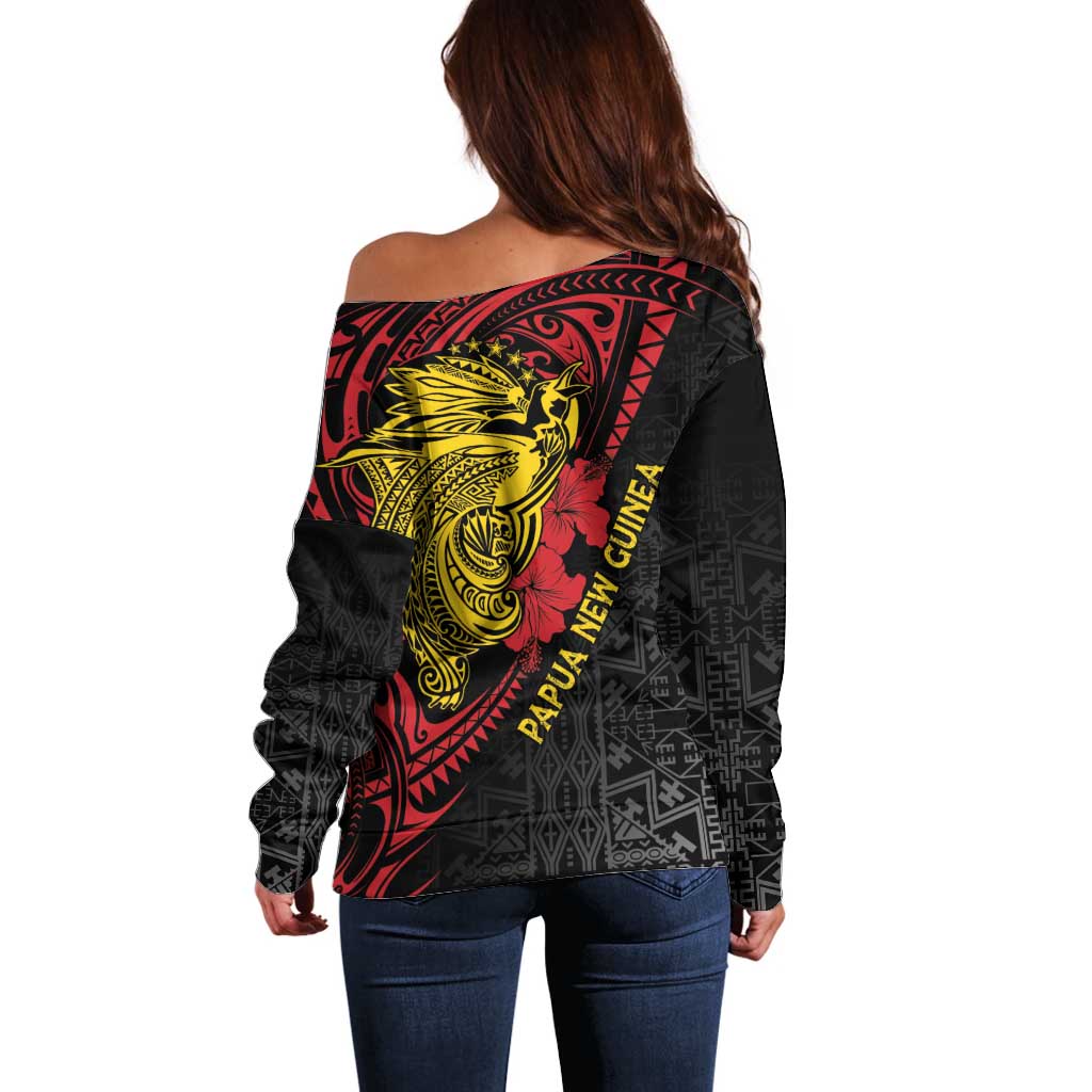 Papua New Guinea 49th Independence Day Off Shoulder Sweater Motuan Revareva Bird-of-Paradise LT7 - Polynesian Pride