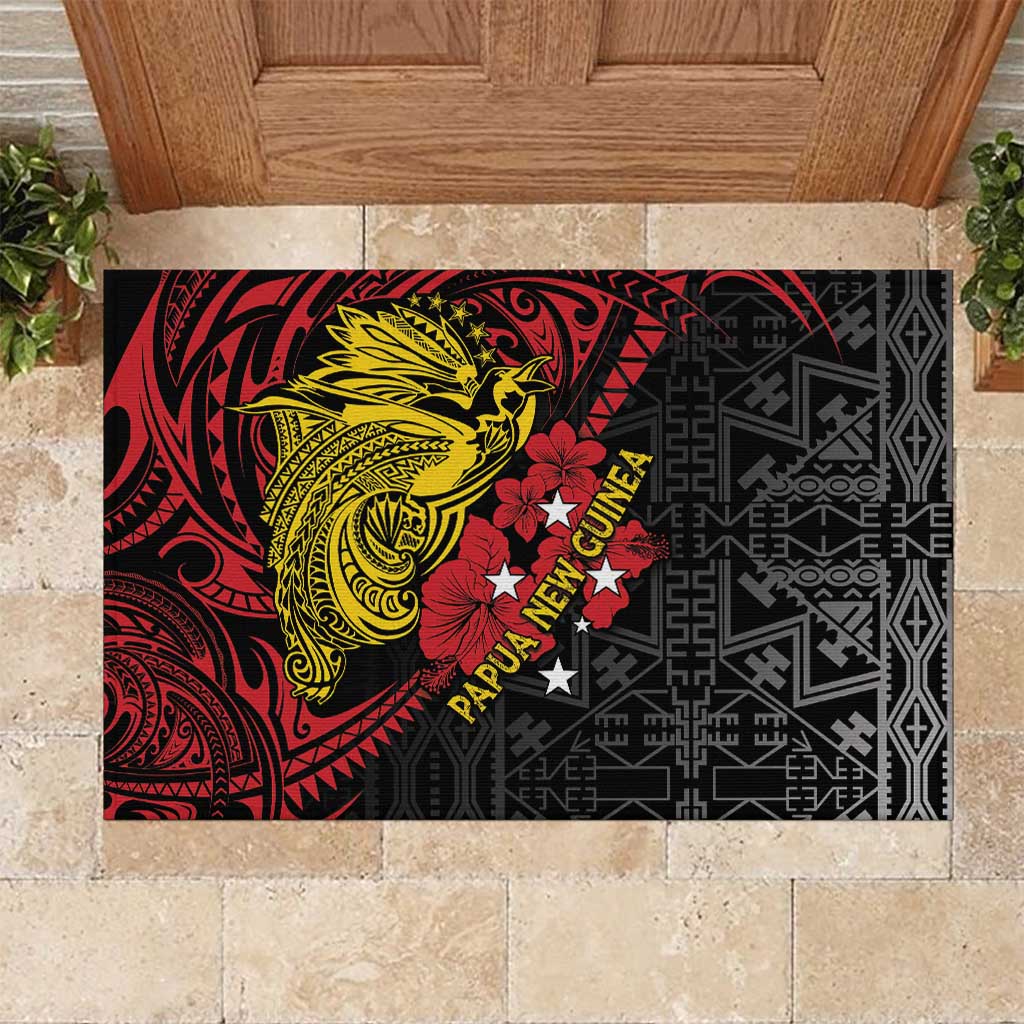 Papua New Guinea 49th Independence Day Rubber Doormat Motuan Revareva Bird-of-Paradise