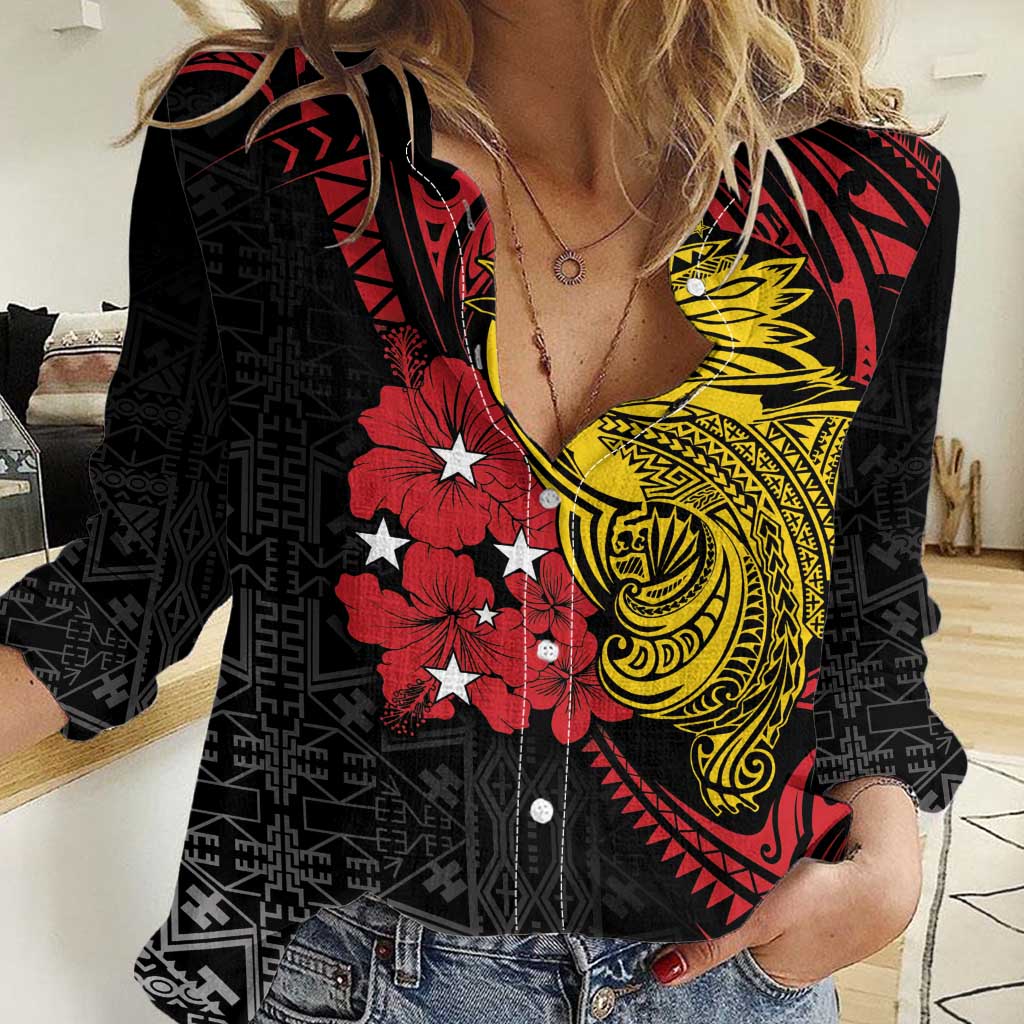 Papua New Guinea 49th Independence Day Women Casual Shirt Motuan Revareva Bird-of-Paradise