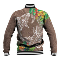 Polynesia Baseball Jacket Sharks Duo Tropical Brown LT7 - Polynesian Pride
