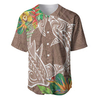 Polynesia Baseball Jersey Sharks Duo Tropical Brown LT7 Brown - Polynesian Pride
