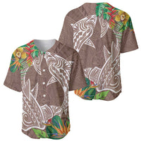 Polynesia Baseball Jersey Sharks Duo Tropical Brown LT7 - Polynesian Pride
