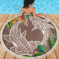 Polynesia Beach Blanket Sharks Duo Tropical Brown