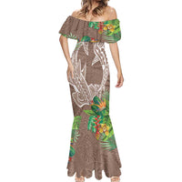 Polynesia Mermaid Dress Sharks Duo Tropical Brown LT7 - Polynesian Pride