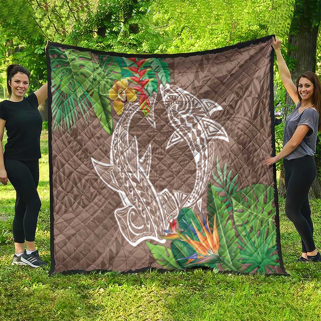 Polynesia Quilt Sharks Duo Tropical Brown LT7 - Polynesian Pride