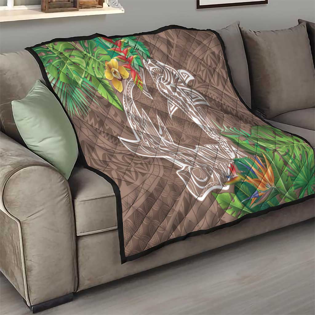 Polynesia Quilt Sharks Duo Tropical Brown LT7 - Polynesian Pride